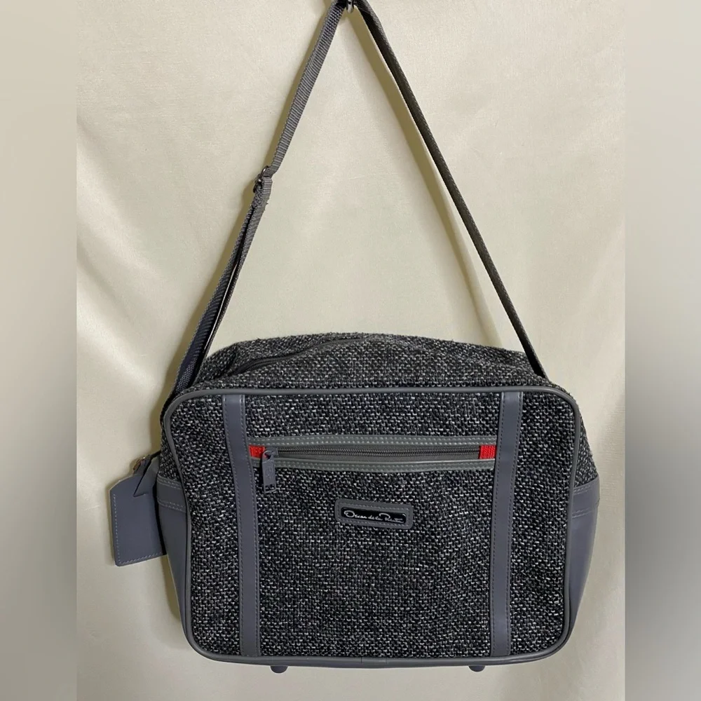 Unisex Vintage Oscar De La Renta Tweed Weekender Travel Bag
